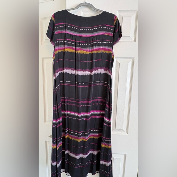 J. Jill Black Maxi Dress with Pink and Yellow Stripes - Picture 7 of 7